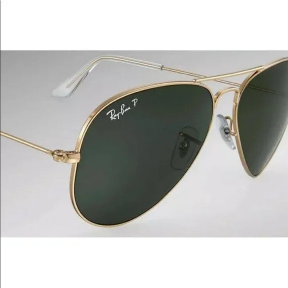 BNWT Rayban Aviator sunglass Gold G15 Polarized lenses 3025 Assorted sizes - Picture 5 of 5